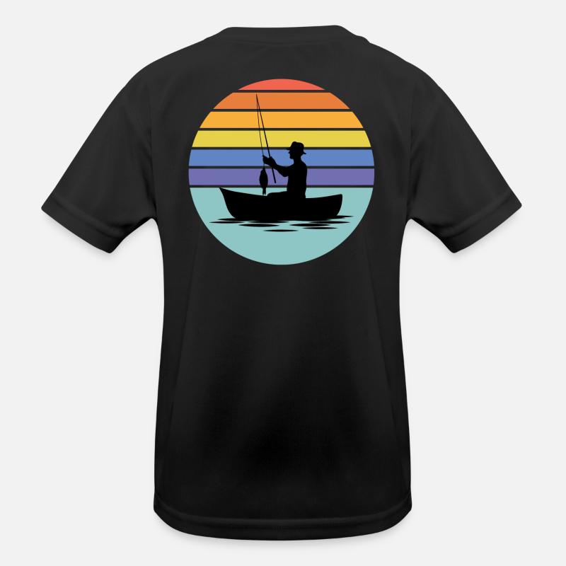 pêche, pêcheur, canne à pêche T-shirt sport Enfant