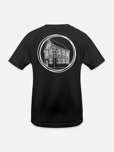 Line House Circle Drawing - Kids Functional T-Shirt - black