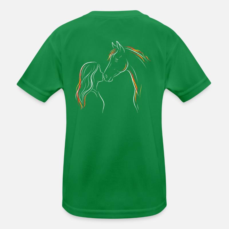 Pferdemädchen-Silhouette Kinder Funktions-T-Shirt