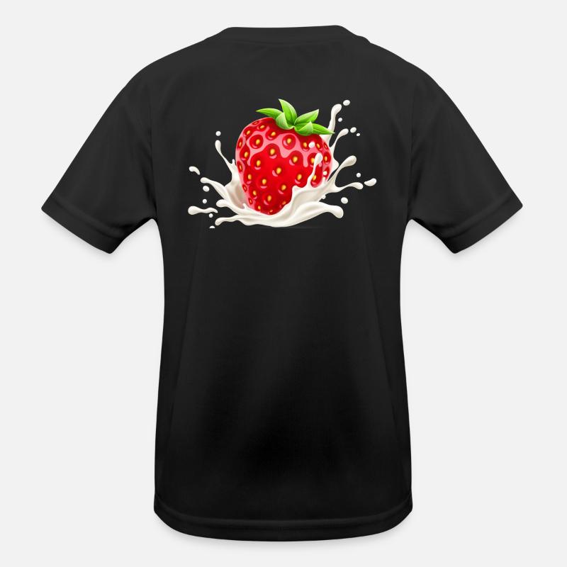 Erdbeere, Erdbeer-Verlangen, Erdbeere - Kinder Funktions-T-Shirt - Schwarz