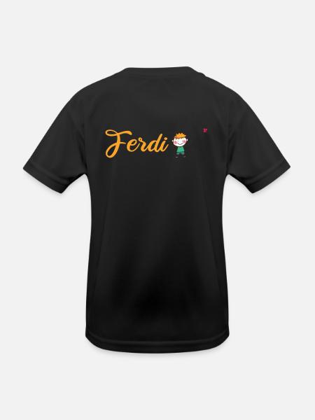 Kindergarten Kita Schule - Accessoires für Ferdi - Kinder Funktions-T-Shirt - Schwarz - Hinten