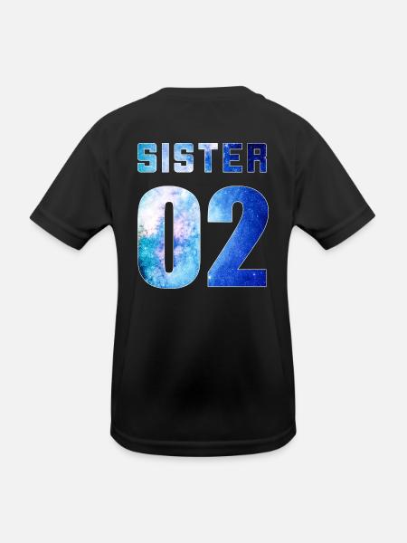 sister 01 sister 02 sister 03 Galaxy style - Kinder Funktions-T-Shirt - Schwarz - Hinten