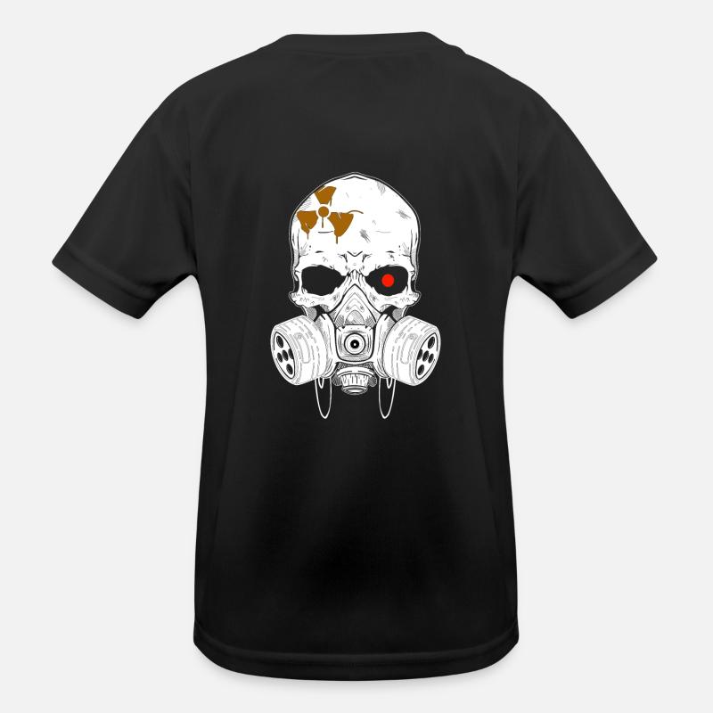 Irradiated skull - Kids Functional T-Shirt - black