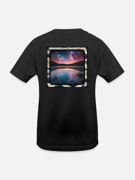 Seascape with reflections - Kids Functional T-Shirt - black