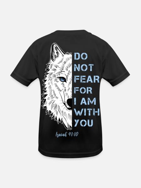 Religiöses Zitat - Kinder Funktions-T-Shirt - Schwarz - Hinten