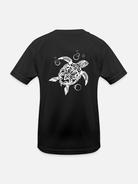 Watchful Turtle - Kids Functional T-Shirt - black