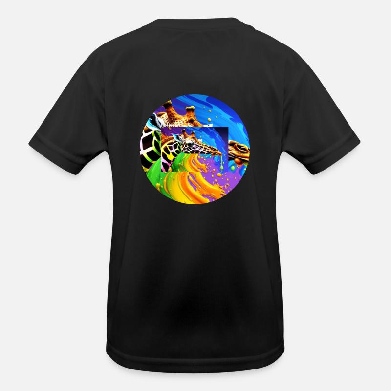 Farbenfrohe Giraffe Kinder Funktions-T-Shirt