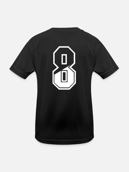 8 ans maillot numéro 8 T-shirt numéro 8 - T-shirt sport Enfant - noir - Dos