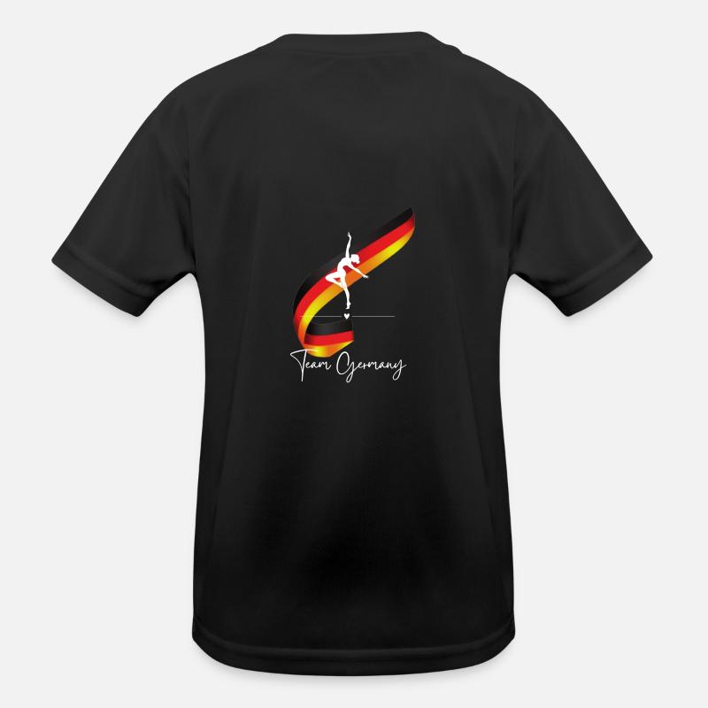 Team Germany with dancer and flag backprint Kids Functional T-Shirt