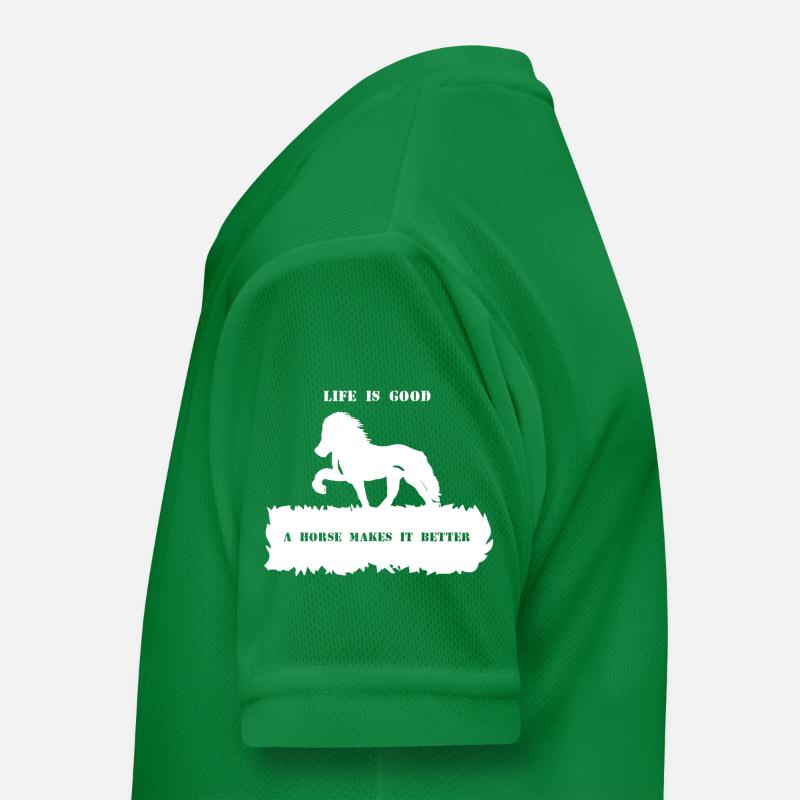 Spruch 2 mit Pferd 1 weiß Kinder Funktions-T-Shirt
