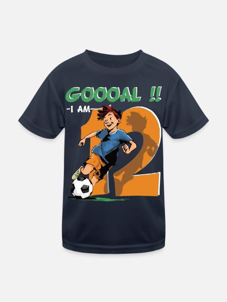 Football Birthday - 12 years old boy - 12. - Kids Functional T-Shirt - navy - Front