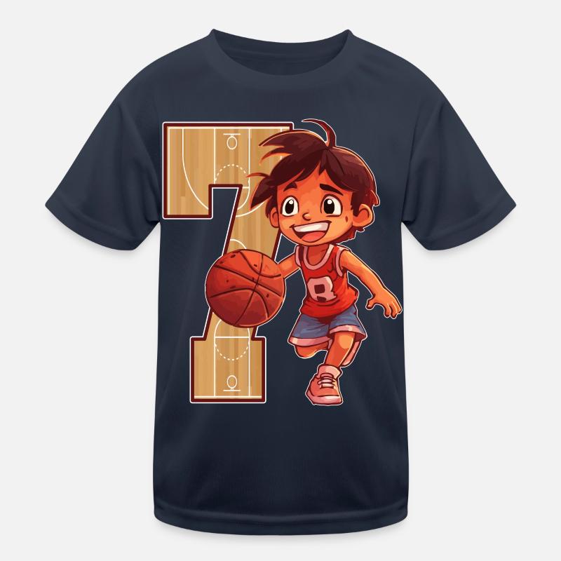 Basketball Birthday - 7 years old Boy - 7. Kids Functional T-Shirt