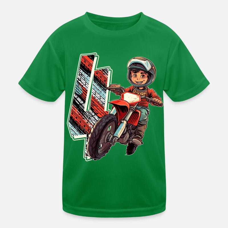 Ich Bin 4 Motocross Kid - Motocross Kinder Funktions-T-Shirt