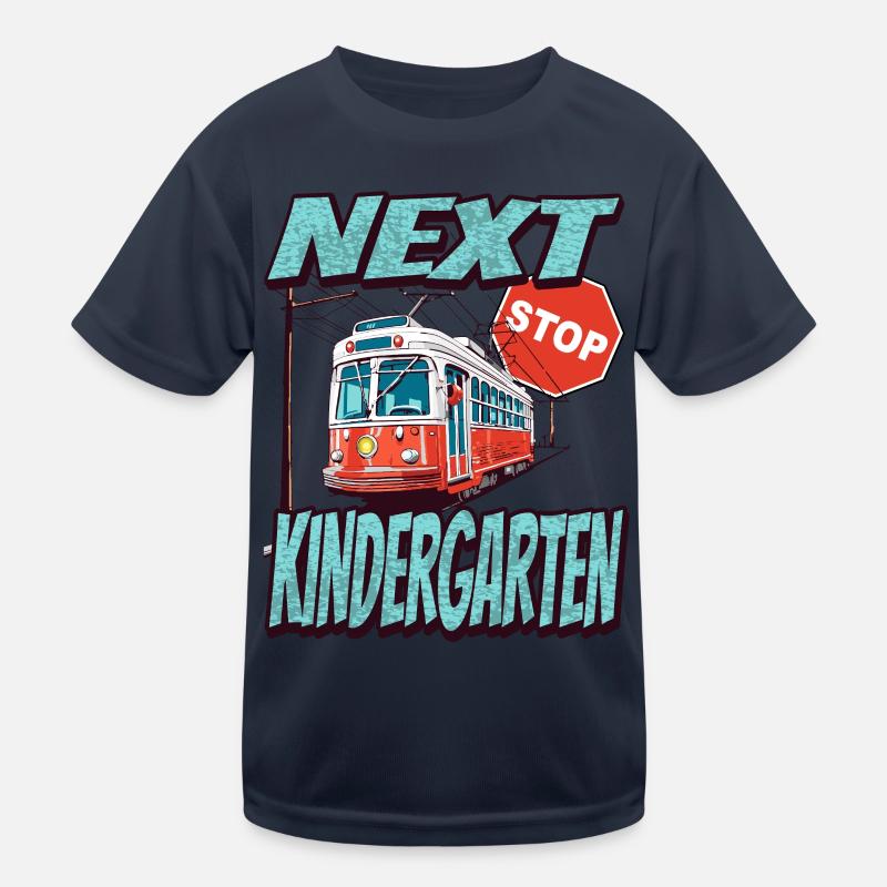 Nearest stop: Kindergarten - Kids - Kids Functional T-Shirt - navy