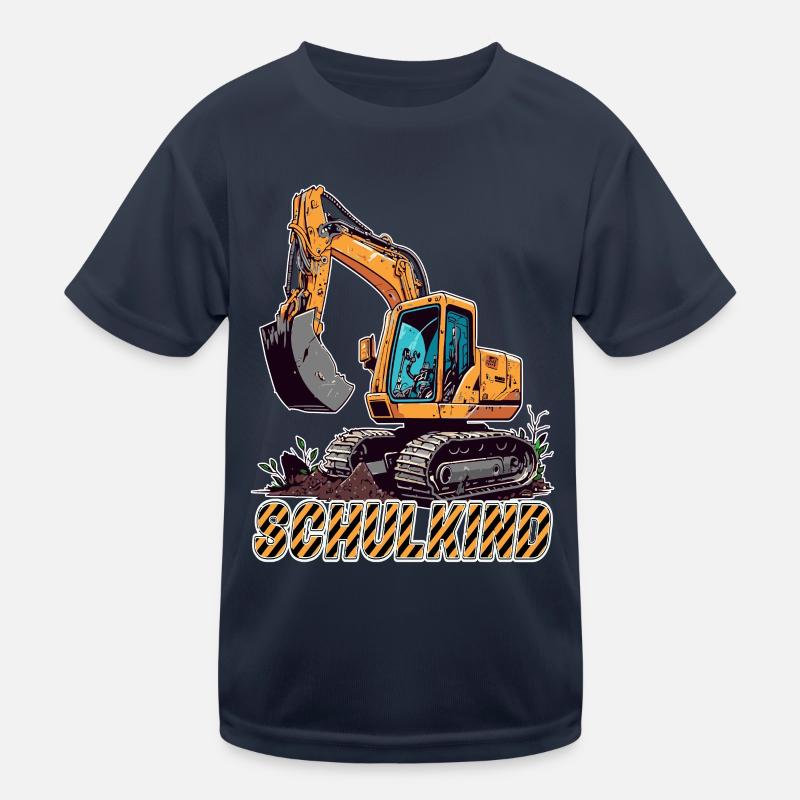 Schulkind - Baustelle und Bagger Einschulung Kinder Funktions-T-Shirt