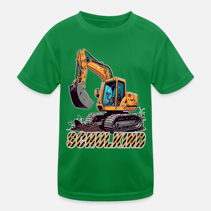 Schulkind - Baustelle und Bagger Einschulung Kinder Funktions-T-Shirt
