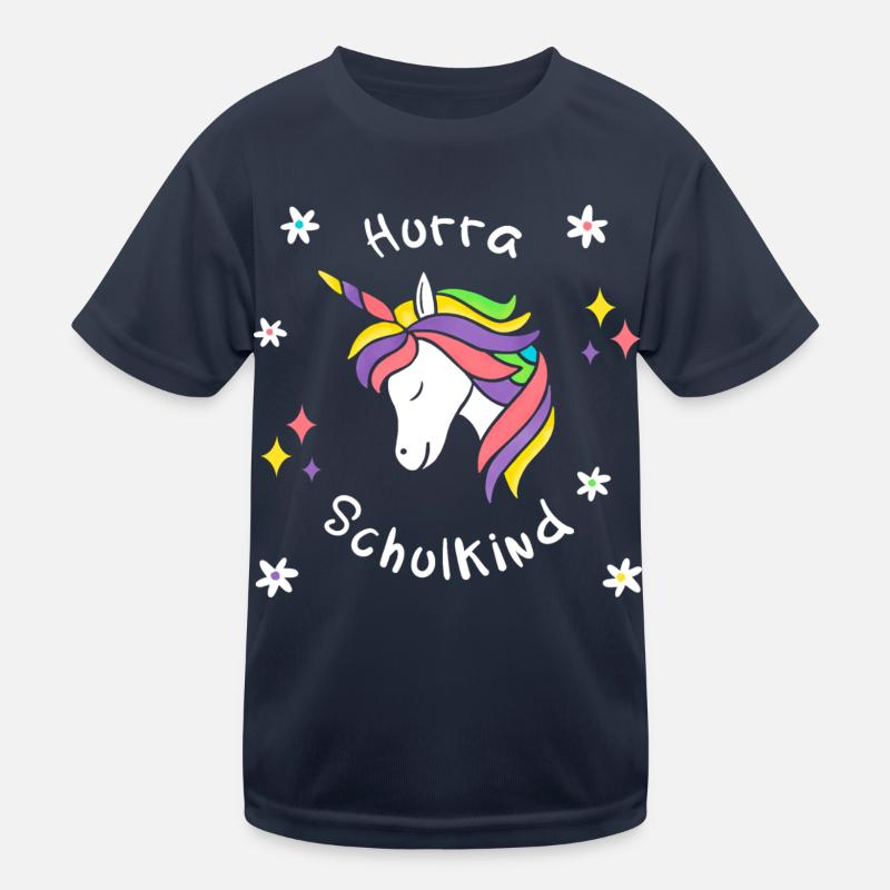 SCHULKIND Einhorn Einschulung - Kinder Funktions-T-Shirt - Navy