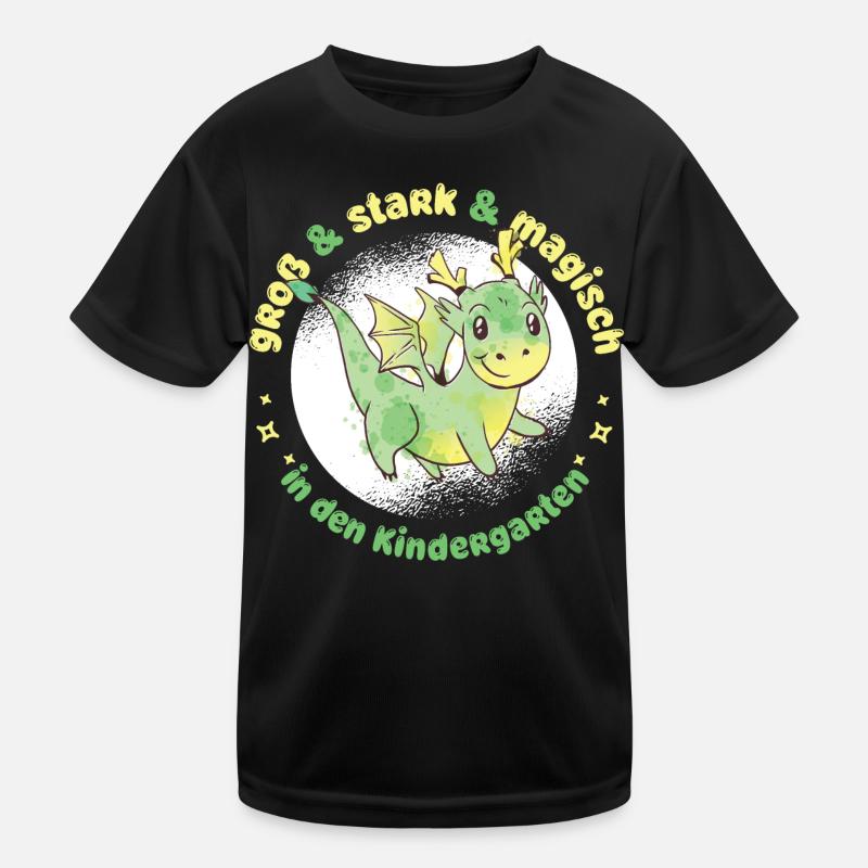 Drache - erster Tag im Kindergarten Kinder Funktions-T-Shirt
