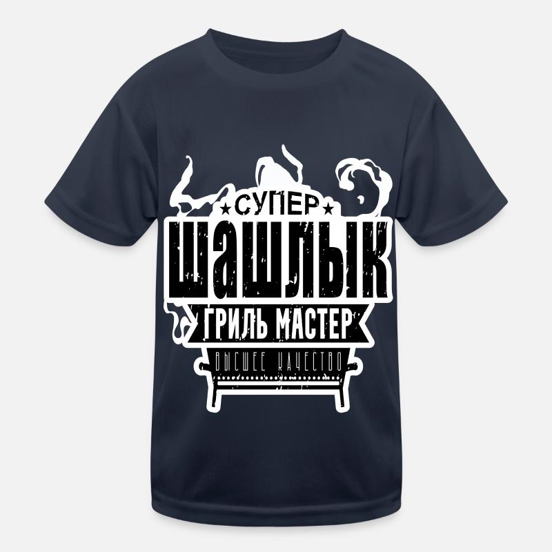 Schaschlik Grillen BBQ Geschenk Comic Russisch Kinder Funktions-T-Shirt
