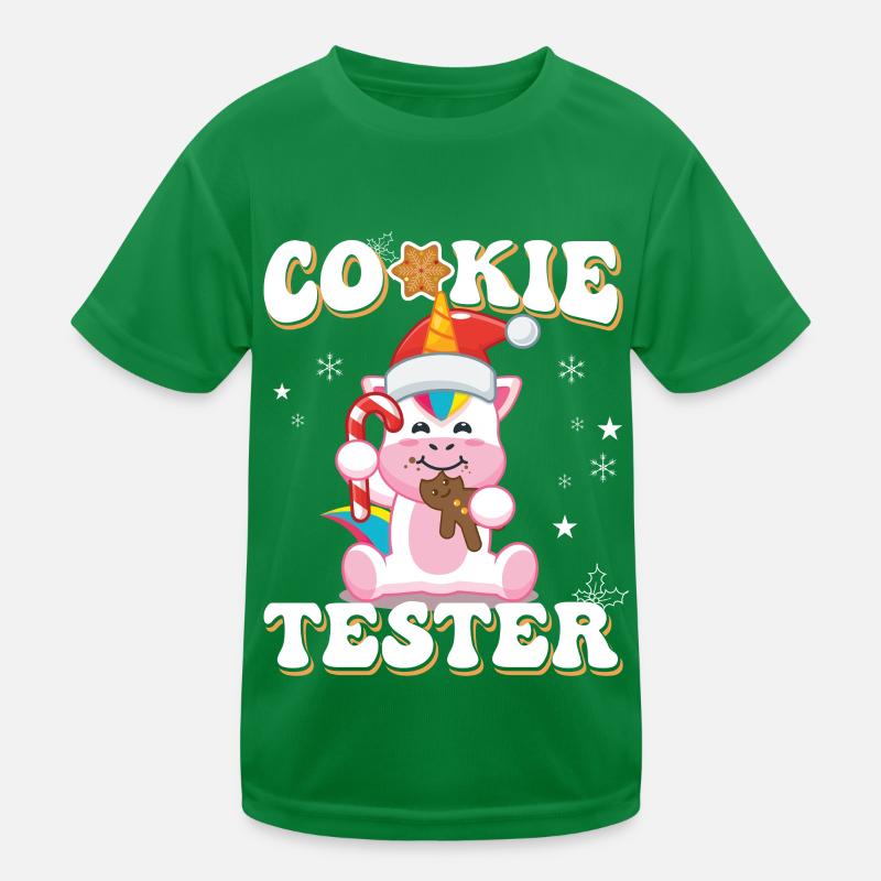 Magical Unicorn Cookie Tester Christmas Kids Functional T-Shirt