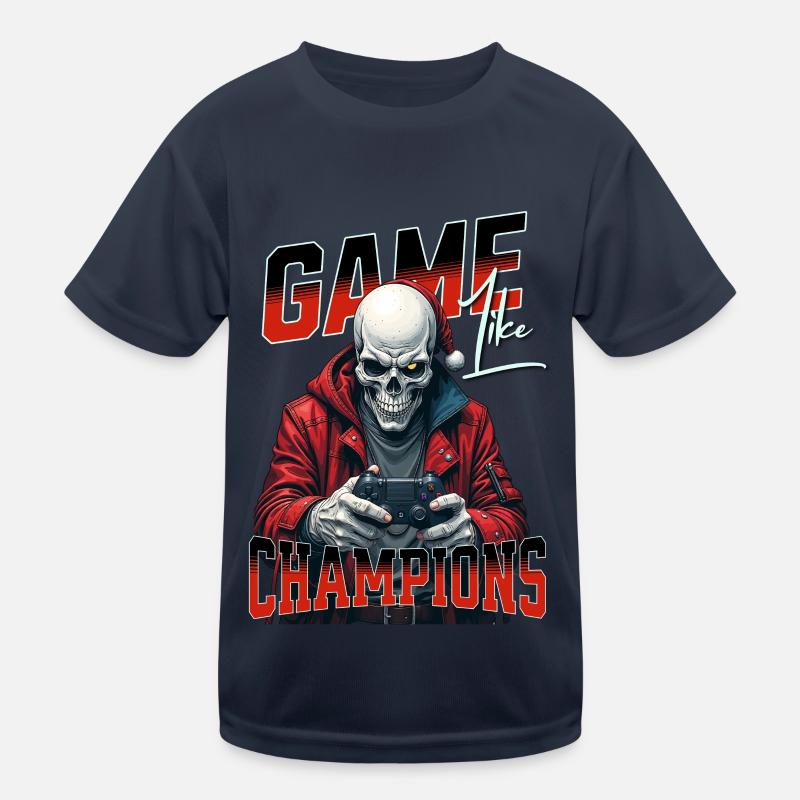 Game Like Champions Mit Totenkopf und Controller Kinder Funktions-T-Shirt