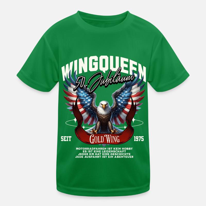 Goldwing Wing Queen 50th Anniversary 1975 Kids Functional T-Shirt