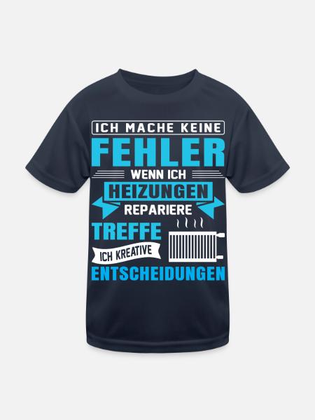 Heizungsbauer Heizungsbau Klempner Installateur - Kinder Funktions-T-Shirt - Navy - Vorne