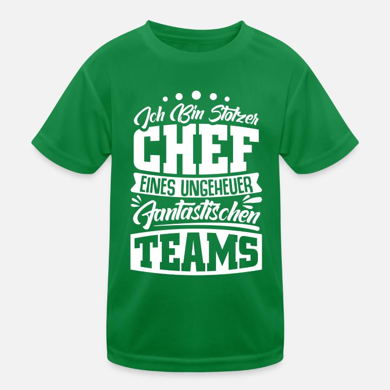 Stolzer Chef Chef Mann Abteilungsleiter Teamchef Kinder Funktions-T-Shirt