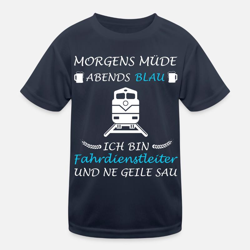 Fahrdienstleiter Eisenbahner - Kinder Funktions-T-Shirt - Navy