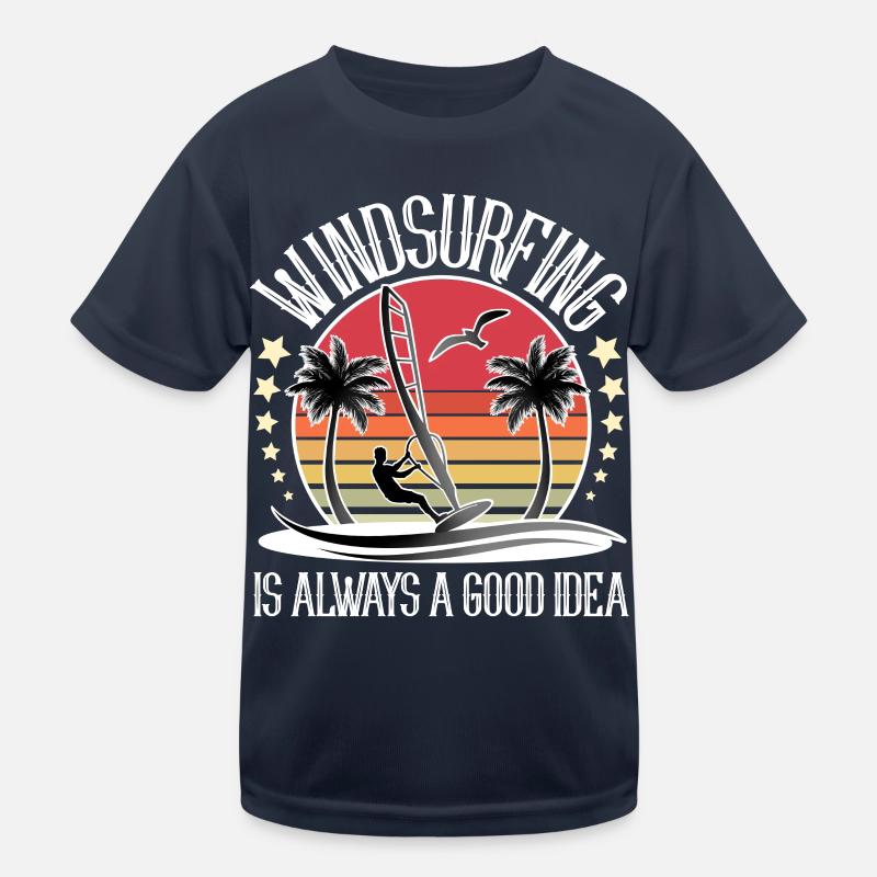 Windsurfen Windsurfer Windsurf Kinder Funktions-T-Shirt
