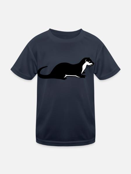 Fischotter - Kinder Funktions-T-Shirt - Navy