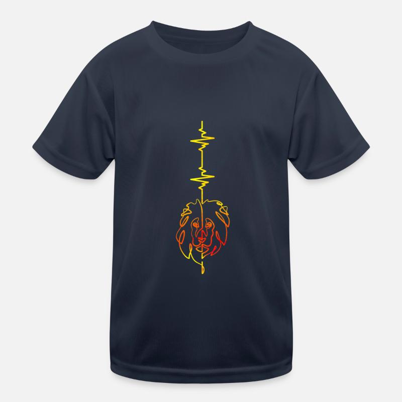 Heartbeat vertical lion Kids Functional T-Shirt