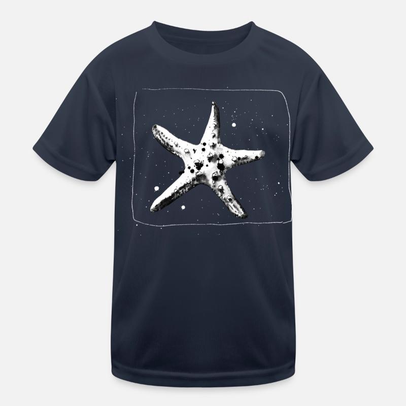 Hand Drawn Starfish - Seaside Getaway Kids Functional T-Shirt