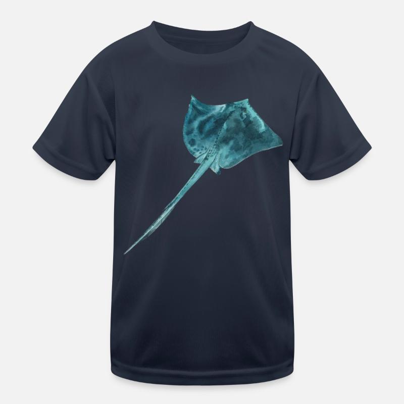 Rays with turquoise skin Kids Functional T-Shirt