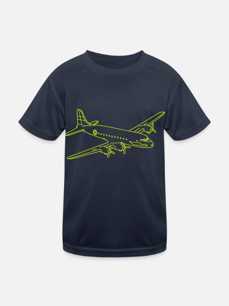 Flugzeug - Kinder Funktions-T-Shirt - Navy