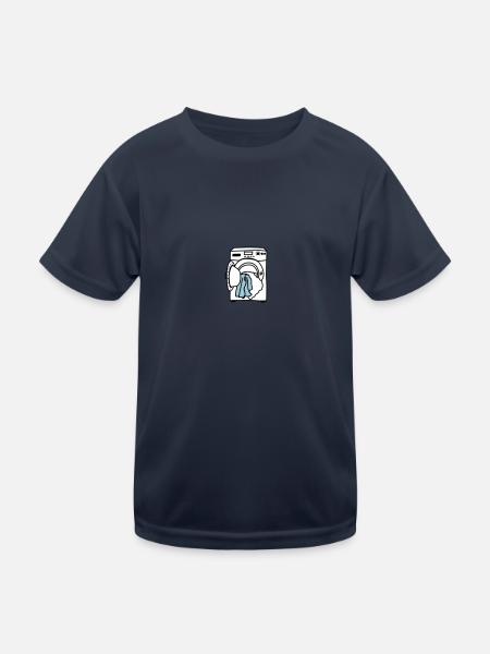 Lave linge - T-shirt sport Enfant - bleu marine - Devant