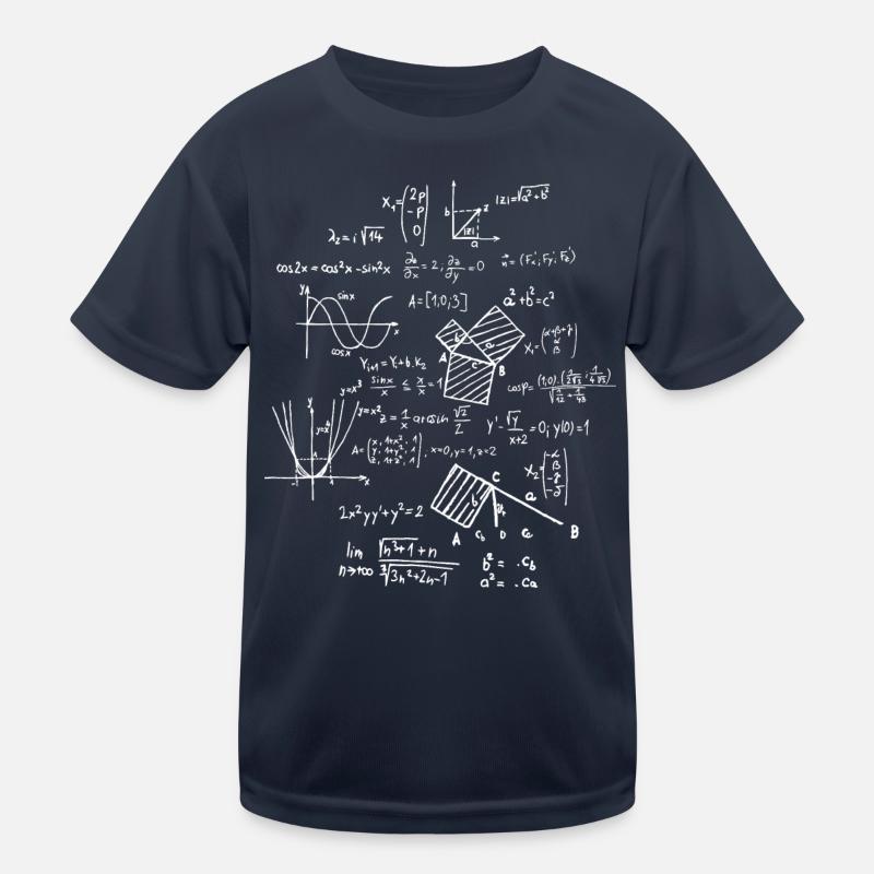 Mathematics Math Mathematician mathematical formulas - Kids Functional T-Shirt - navy