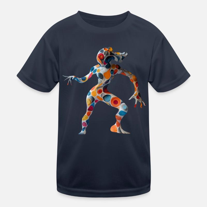 Dancing Alien - Abstract Artwork Kinder Funktions-T-Shirt