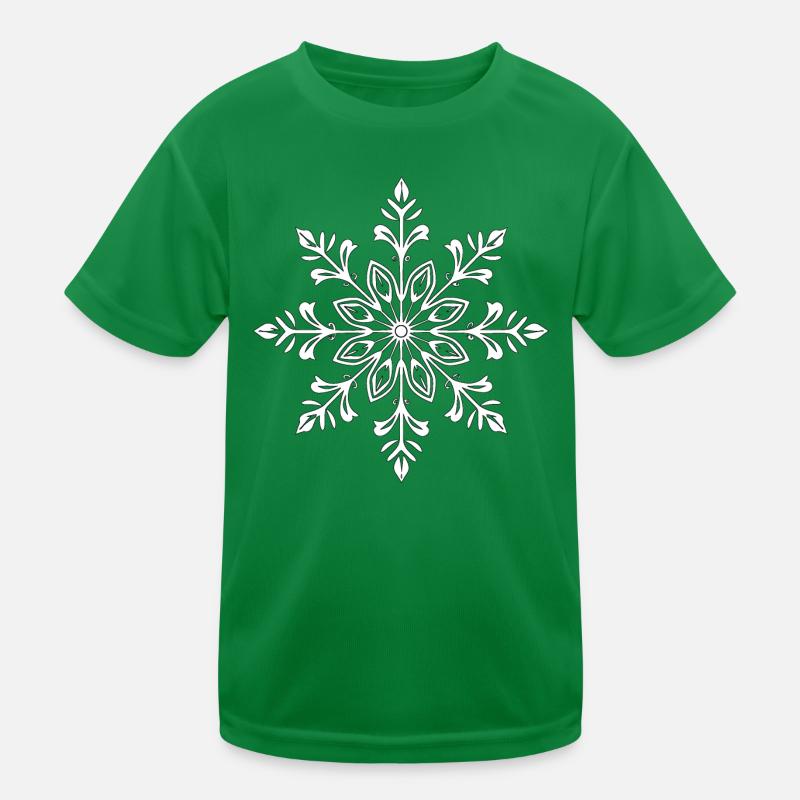 White Snowflake Kids Functional T-Shirt
