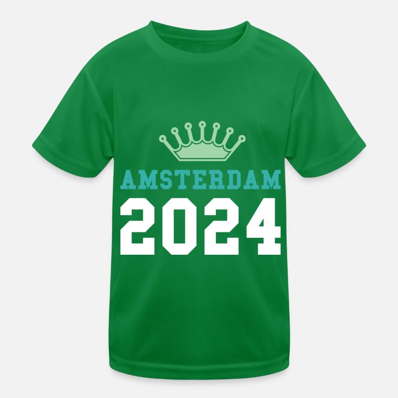 Amsterdam 2024 Krone Kinder Funktions-T-Shirt