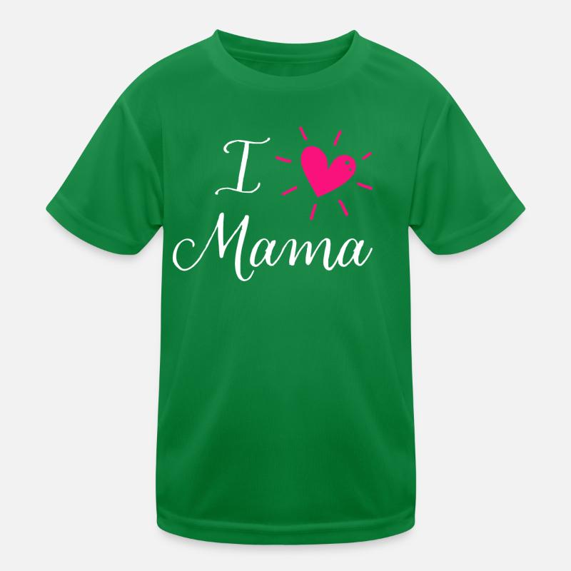 Muttertag - I love Mama - Mama ich liebe dich Kinder Funktions-T-Shirt