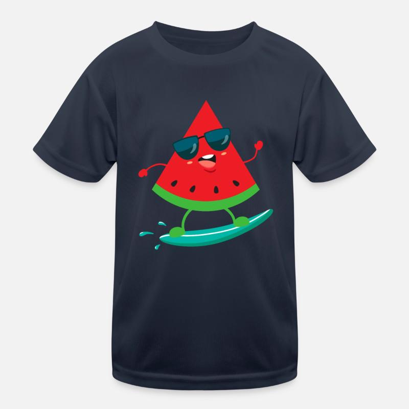Watermelon Surf Melon Summer Fruit Design Kids Functional T-Shirt