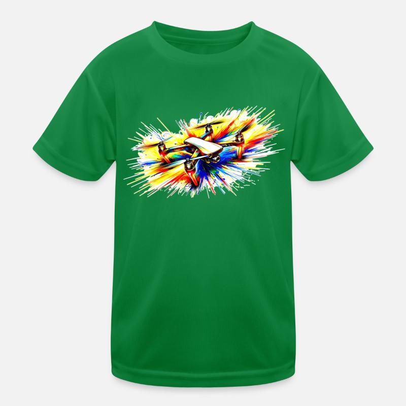 Multicoptère, également appelé drone - éclaboussure de couleur ! T-shirt sport Enfant