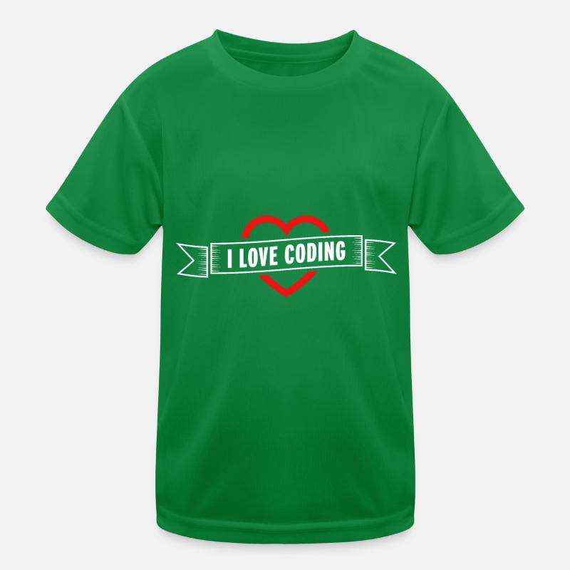 I Love Coding Heart | Gift for Programmer Son Kids Functional T-Shirt
