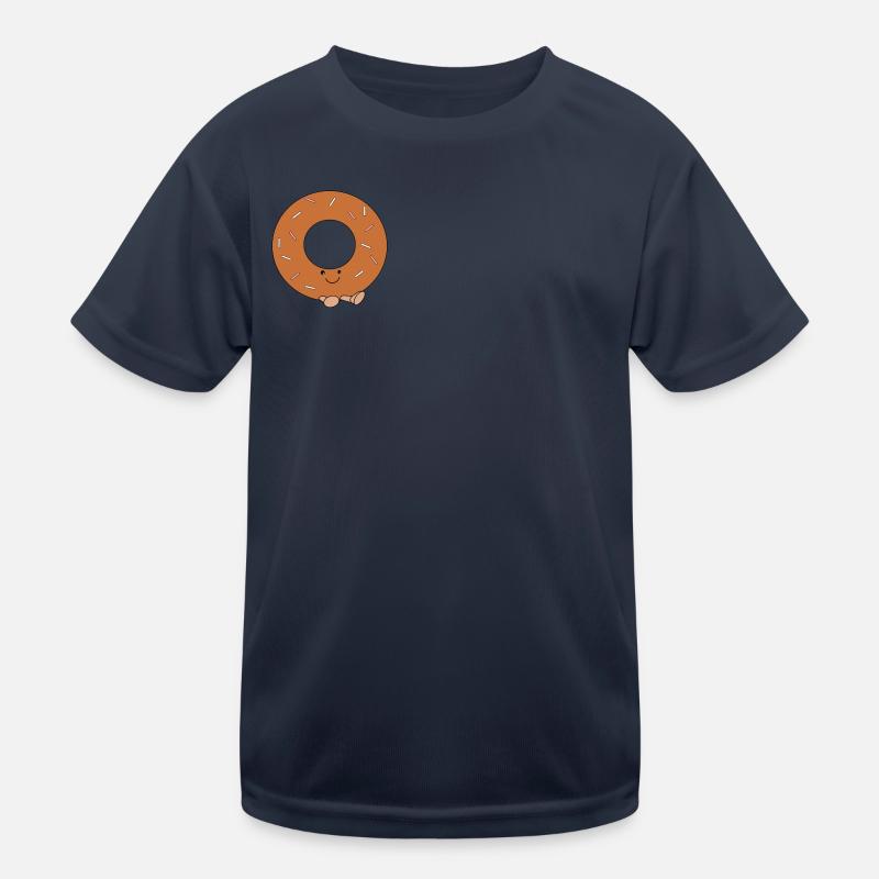 Süßer Comic-Doughnut - Kinder Funktions-T-Shirt - Navy