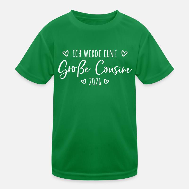 Ich werde eine große Cousine 2026 Kinder Funktions-T-Shirt