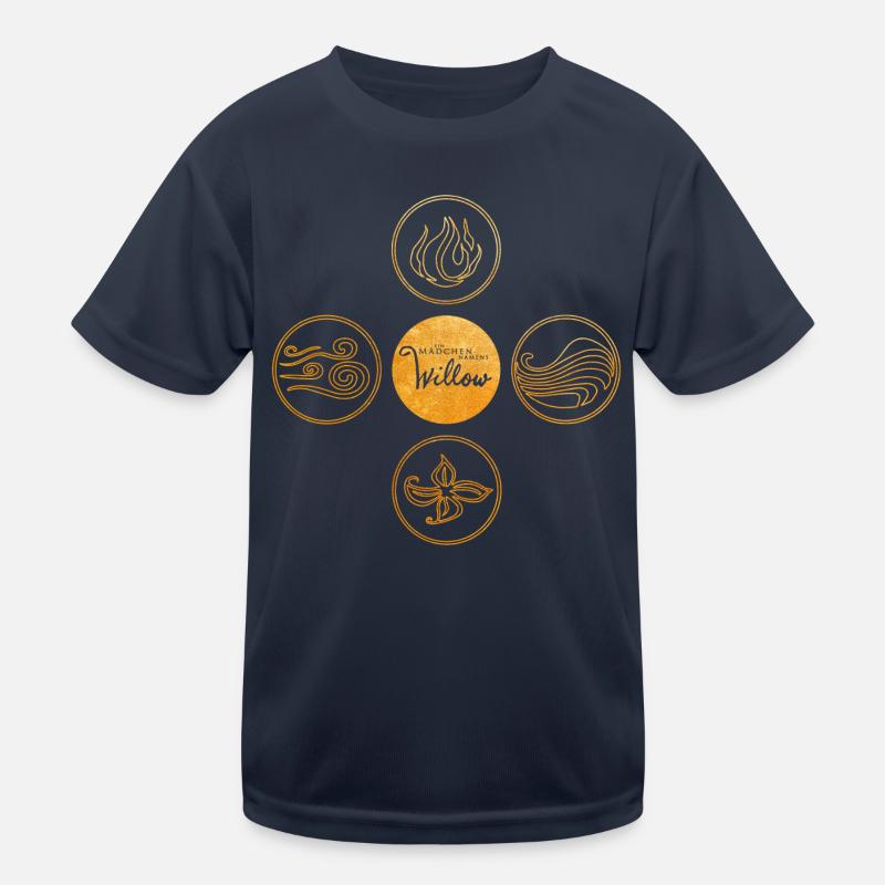 "Ein Mädchen Namens Willow" Logo Und Vier Elemente Kinder Funktions-T-Shirt
