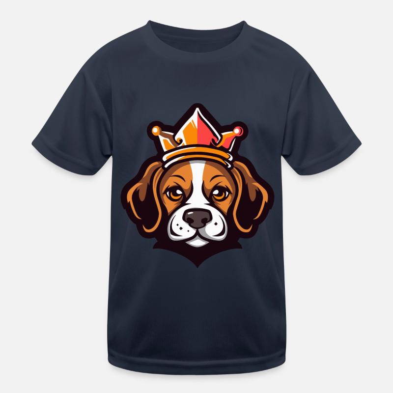 Beagle Hund Krone Kinder Funktions-T-Shirt