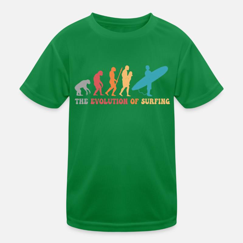 Surf evolution of surfing Humour surfeur T-shirt sport Enfant