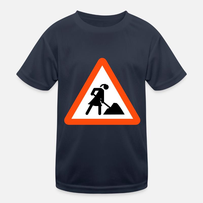 Frau auf Baustelle Kinder Funktions-T-Shirt